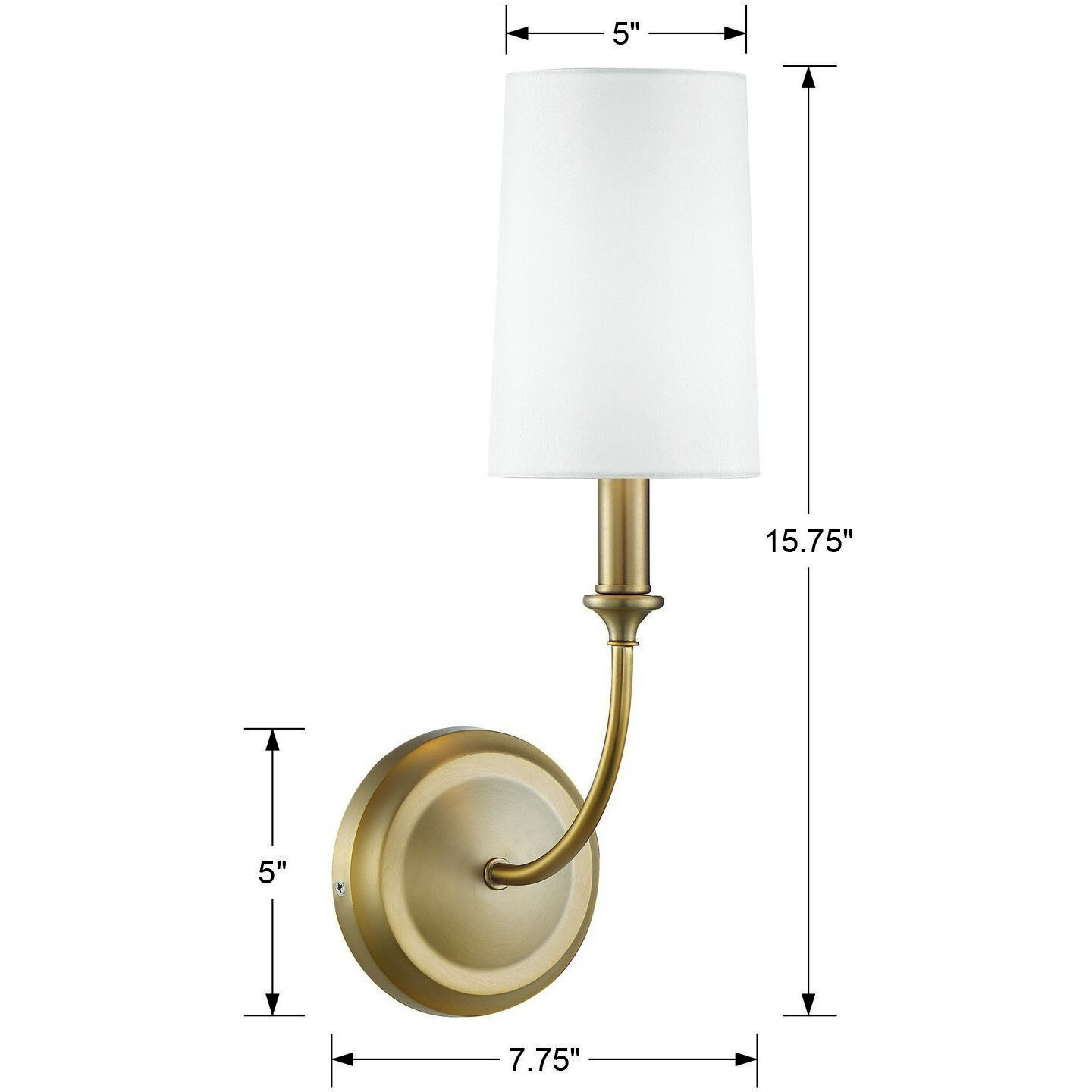 Sylvan 1 Light 4.75 inch Vibrant Gold Sconce Wall Light
