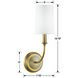 Sylvan 1 Light 4.75 inch Vibrant Gold Sconce Wall Light