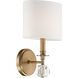 Chimes 1 Light 8 inch Aged Brass Sconce Wall Light