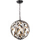 Broche 4 Light 16 inch English Bronze and Antique Gold Mini Chandelier Ceiling Light