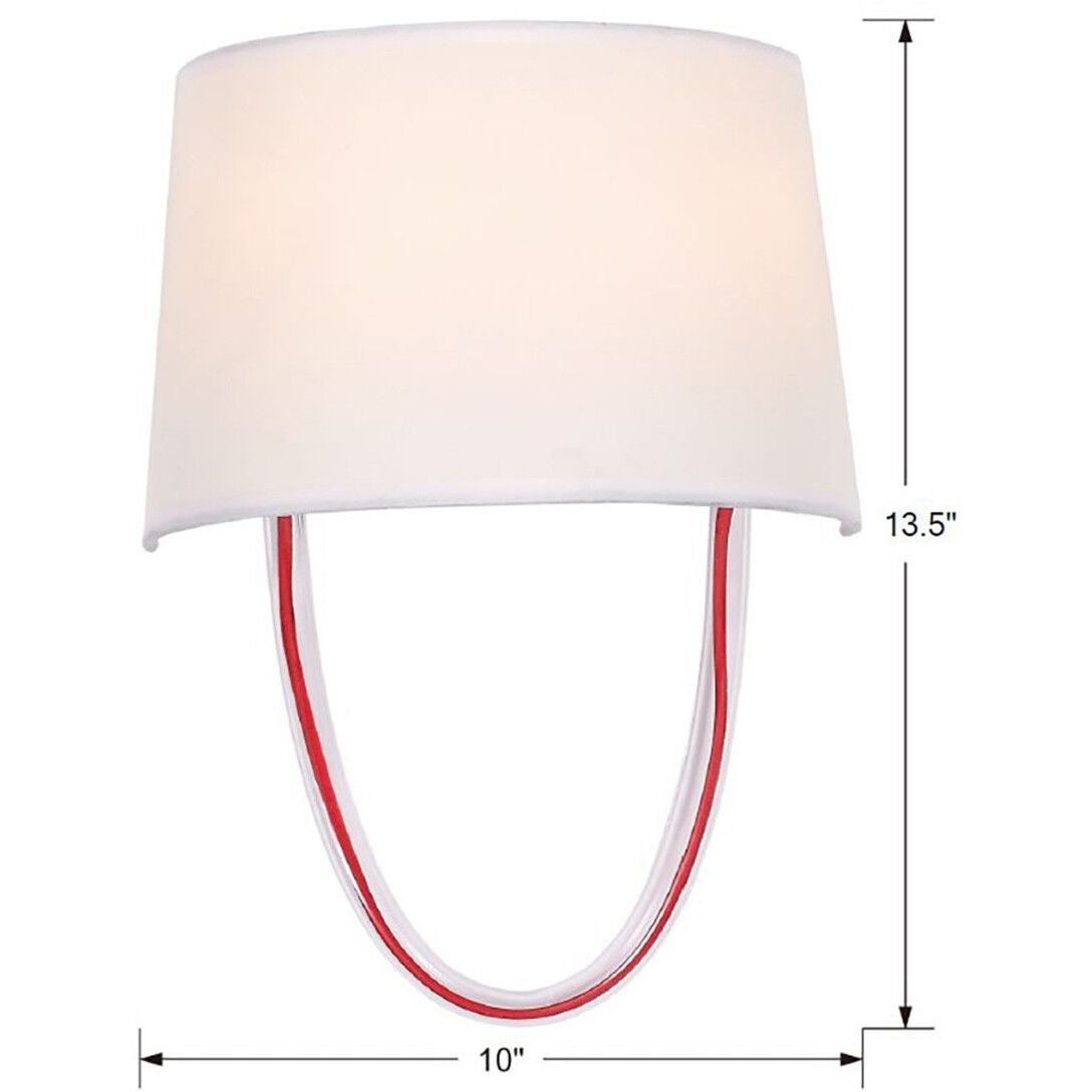 Stella Sconce Wall Light in Polished Chrome and Red Cord