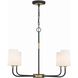 Niles 4 Light 34 inch Black Forged and Modern Gold Chandelier Ceiling Light
