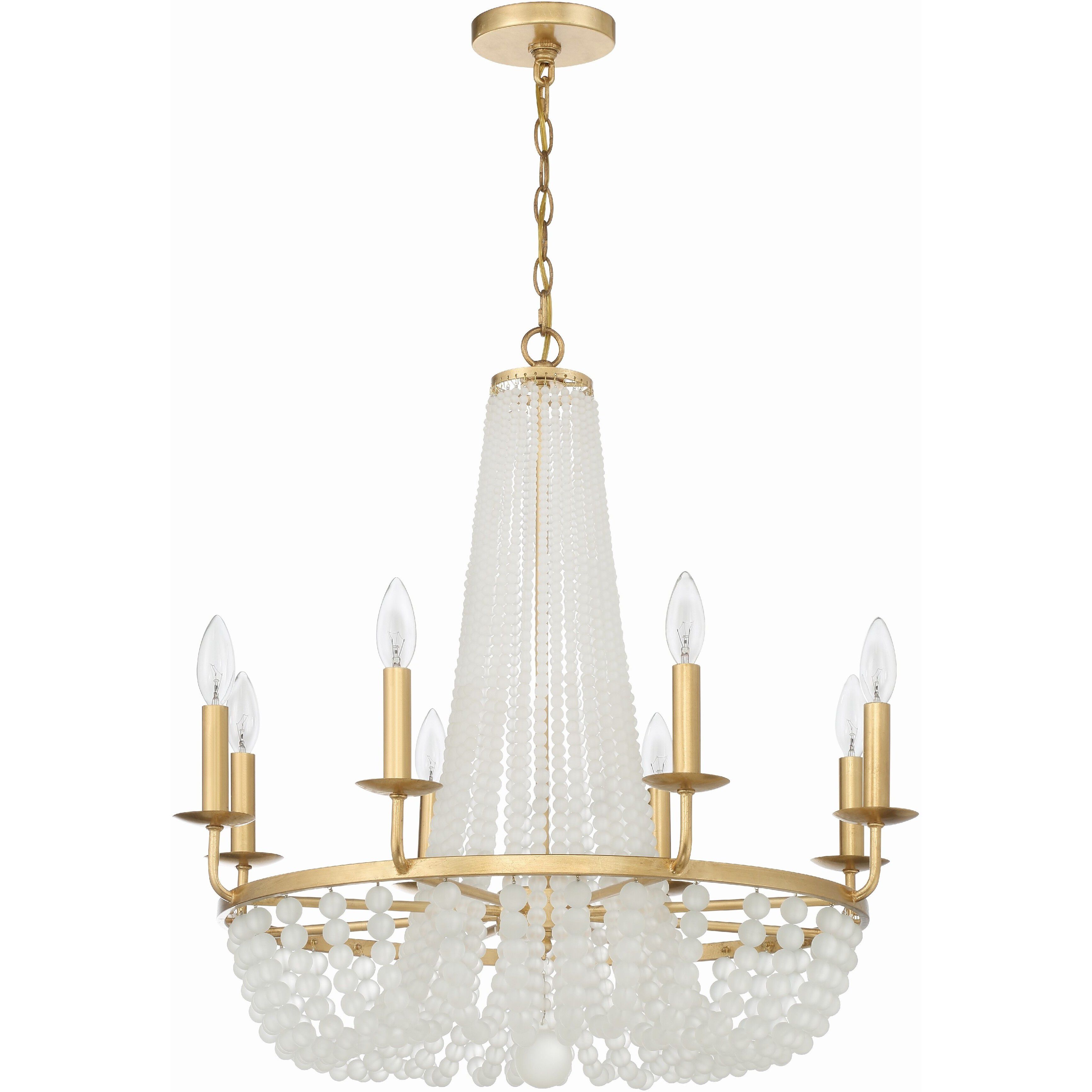 Bella 8 Light 26 inch Antique Gold Chandelier Ceiling Light