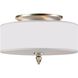 Luxo 3 Light 14 inch Satin Nickel Flush Ceiling Light