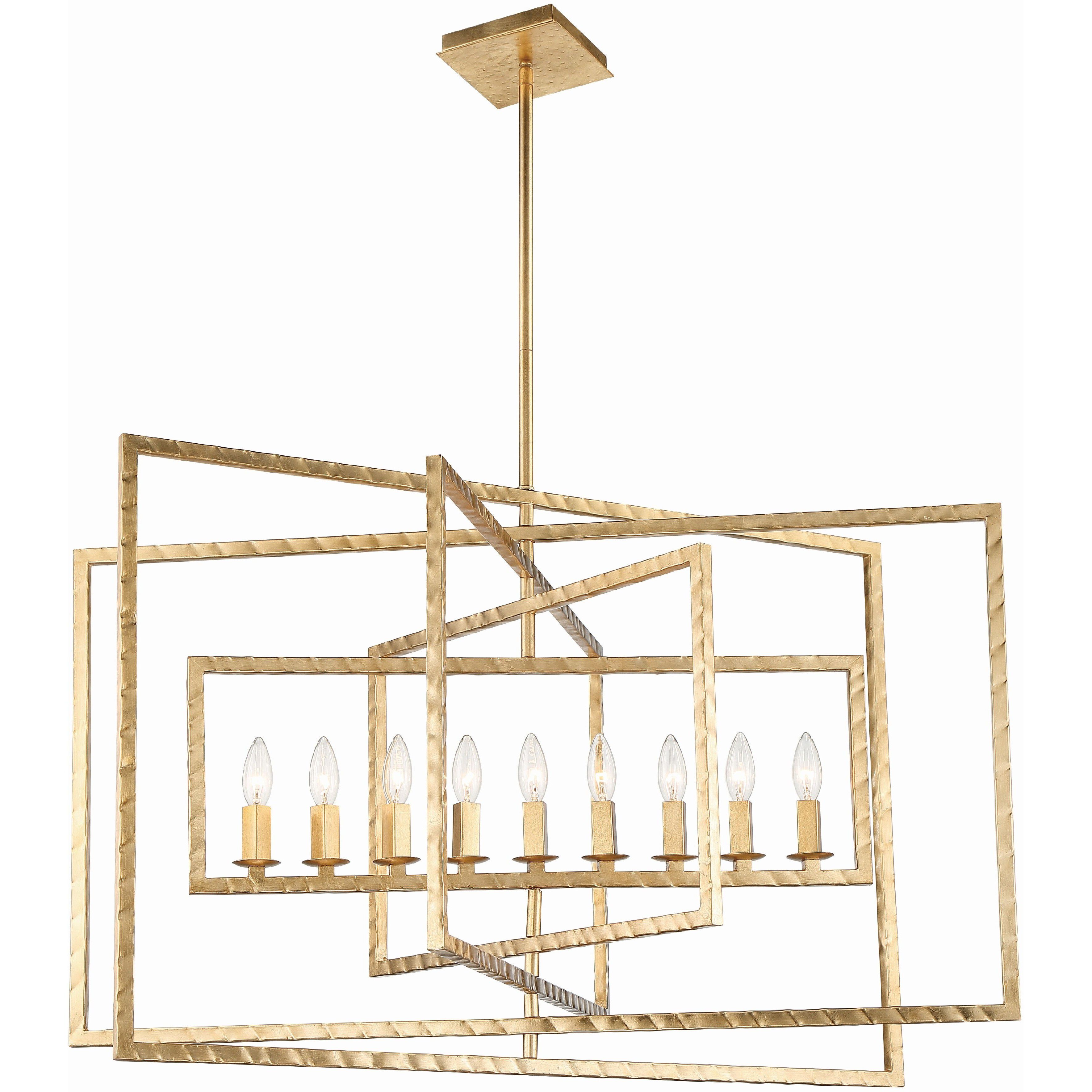 Capri 9 Light 39 inch Antique Gold Chandelier Ceiling Light