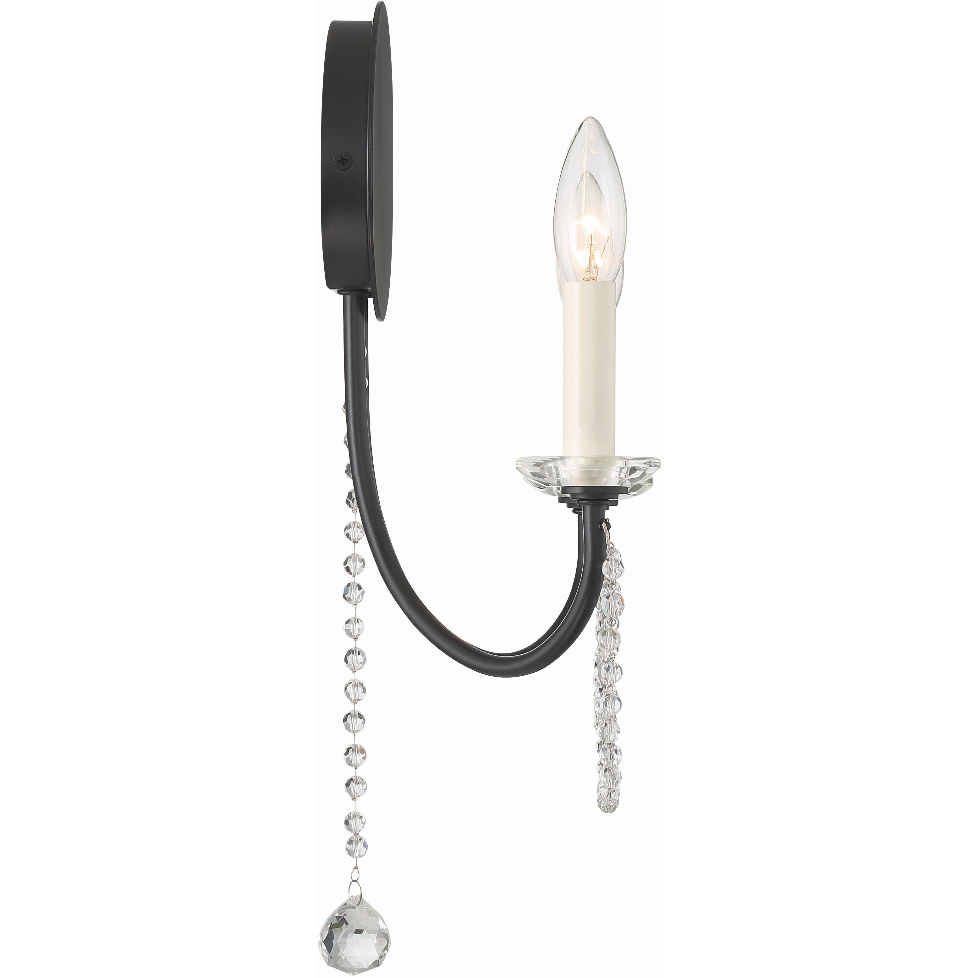 Delilah Bath Wall Light in Matte Black