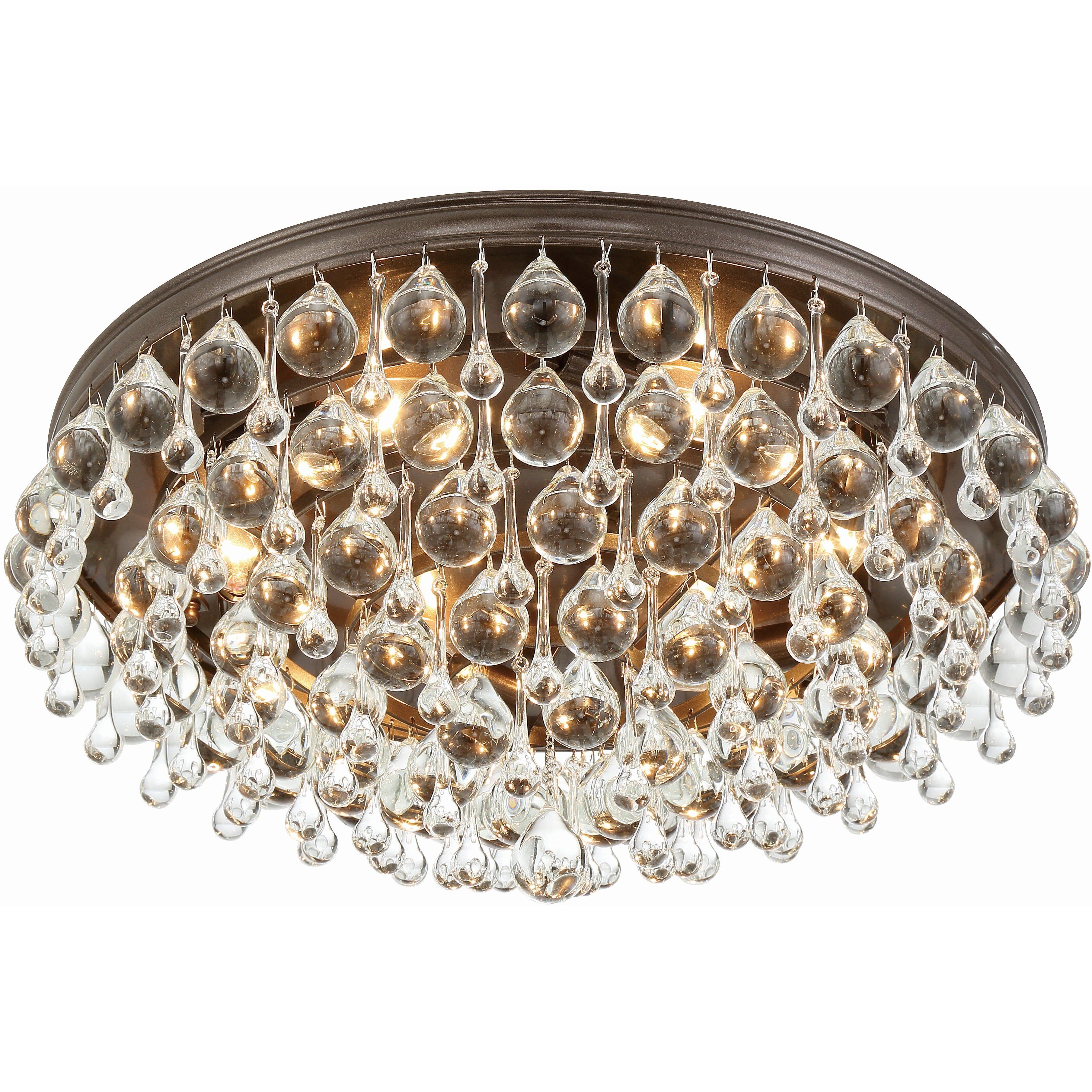 Calypso 6 Light 20 inch Vibrant Bronze Flush Ceiling Light