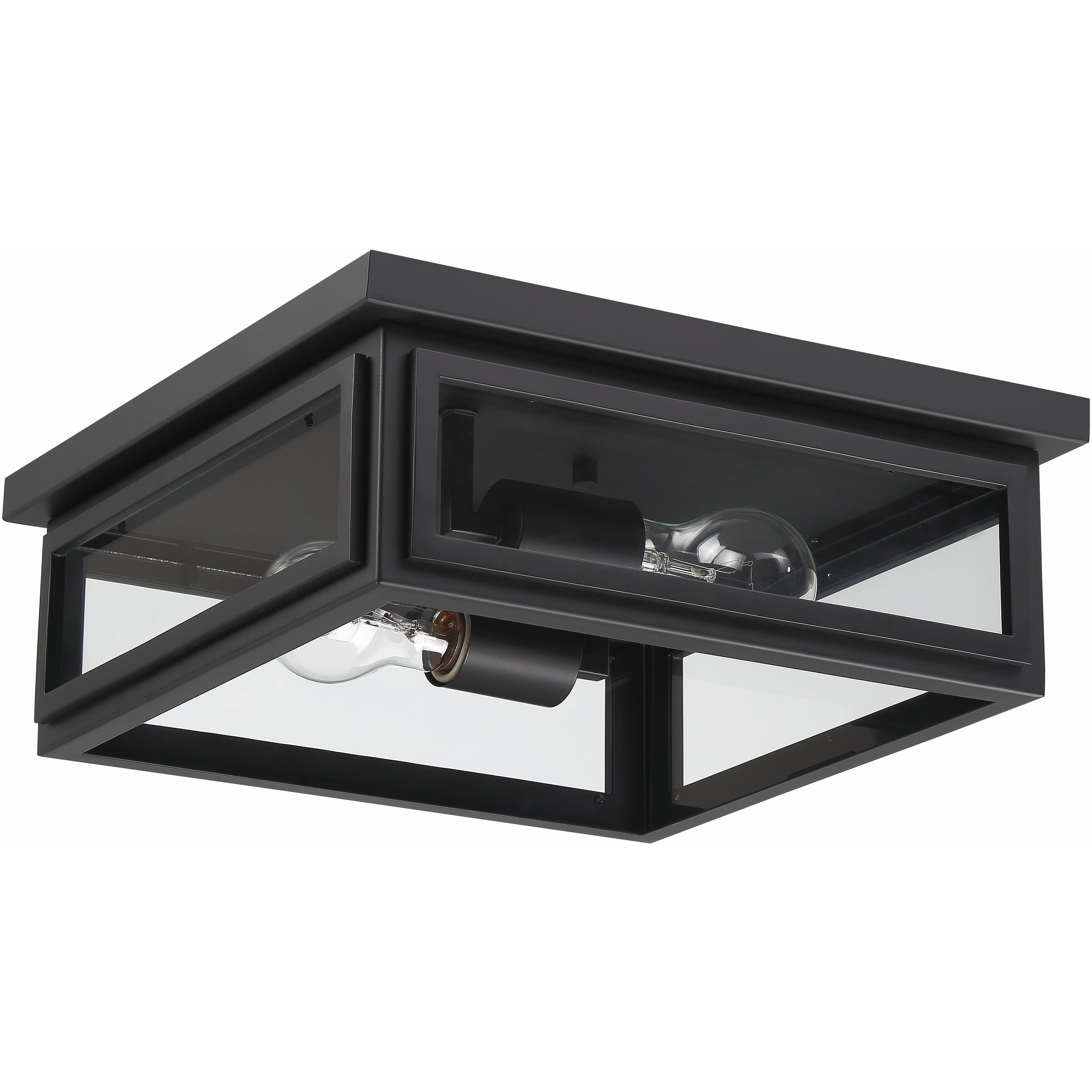 Byron 2 Light 5 inch Matte Black Outdoor Flush