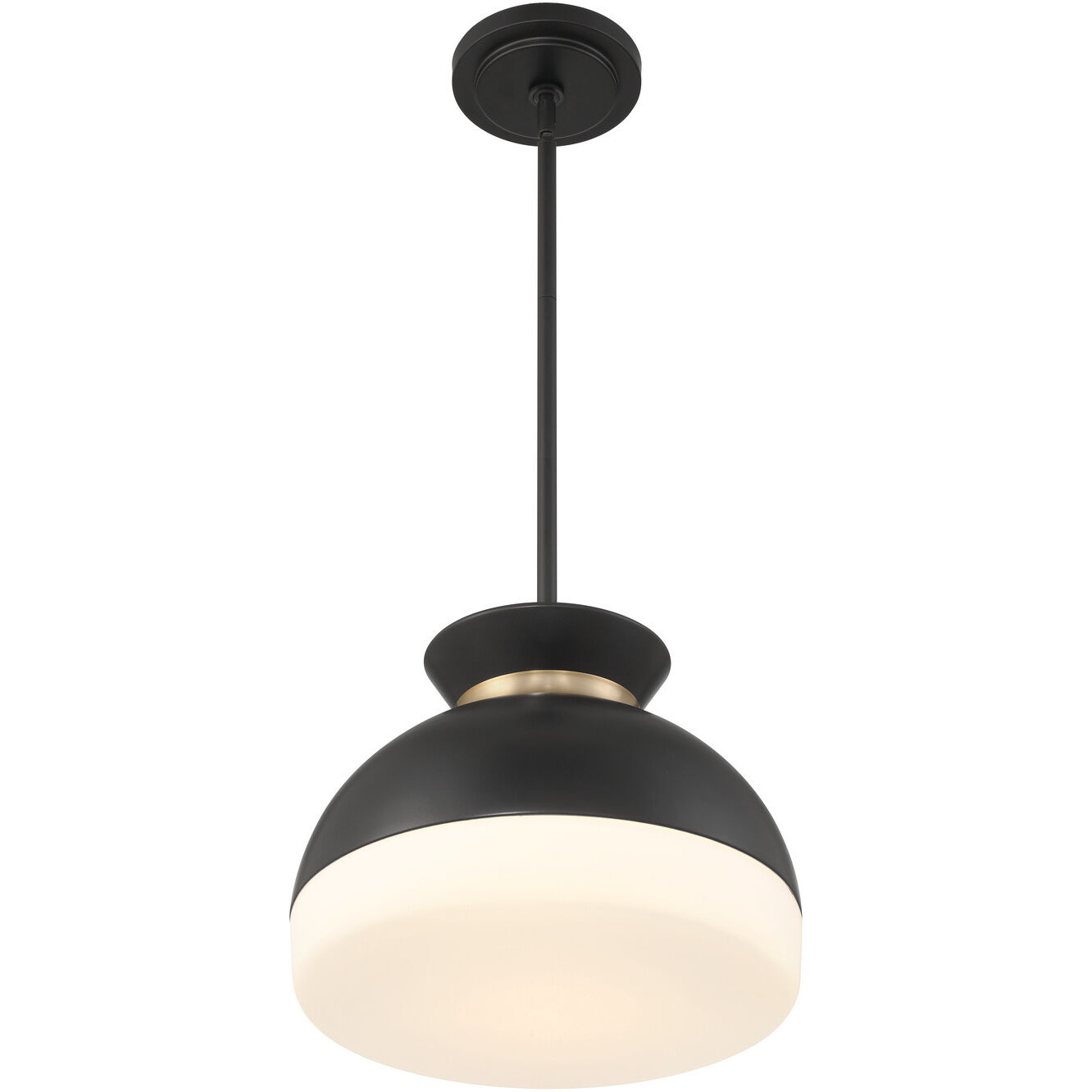 Gidget 2 Light 15 inch Matte Black and Vibrant Gold Mini Pendant Ceiling Light