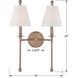 Riverdale Bath Wall Light in Aged Brass