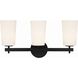 Colton 3 Light 23.25 inch Black Bathroom Vanity Light Wall Light