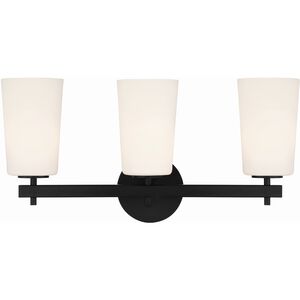 Colton 3 Light 23.25 inch Black Bathroom Vanity Light Wall Light