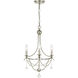 Metro 3 Light 15.5 inch Antique Silver Mini Chandelier Ceiling Light
