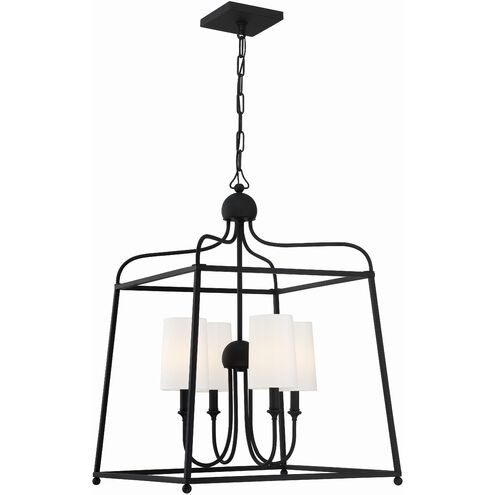 Sylvan 4 Light 21.5 inch Black Forged Chandelier Ceiling Light