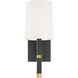 Weston 1 Light 5.5 inch Black and Antique Gold Sconce Wall Light
