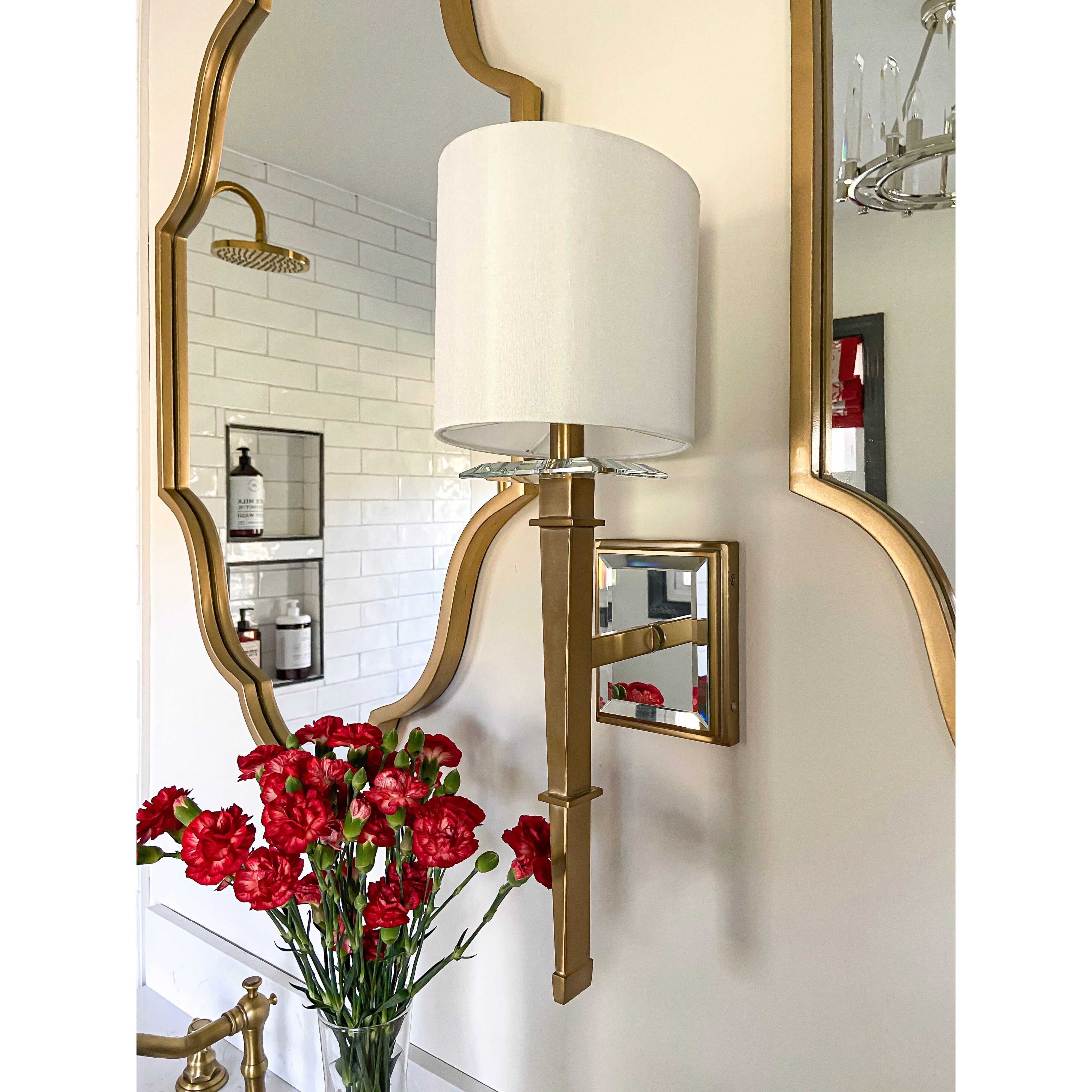 Clifton Bath Sconce Wall Light in Aged Brass