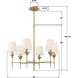 Broche 6 Light 32 inch Antique Gold Chandelier Ceiling Light