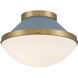 Xander 1 Light 12.25 inch Vibrant Gold Flush Ceiling Light in Vibrant Gold and Blue