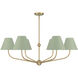 Xavier 6 Light 40 inch Vibrant Gold and Green Chandelier Ceiling Light
