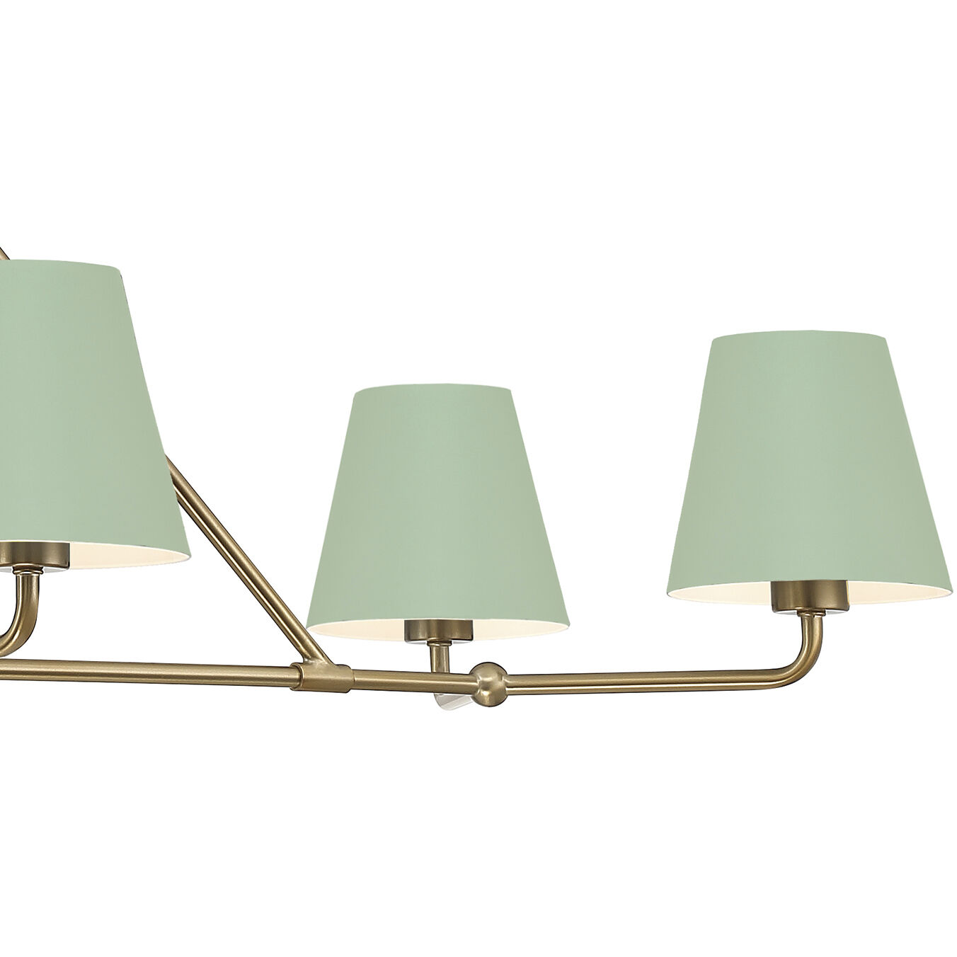 Xavier 6 Light 46 inch Vibrant Gold Linear Chandelier Ceiling Light in Vibrant Gold and Green