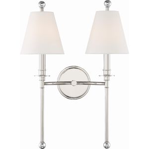 Riverdale 2 Light 15 inch Polished Nickel Wall Sconce Wall Light