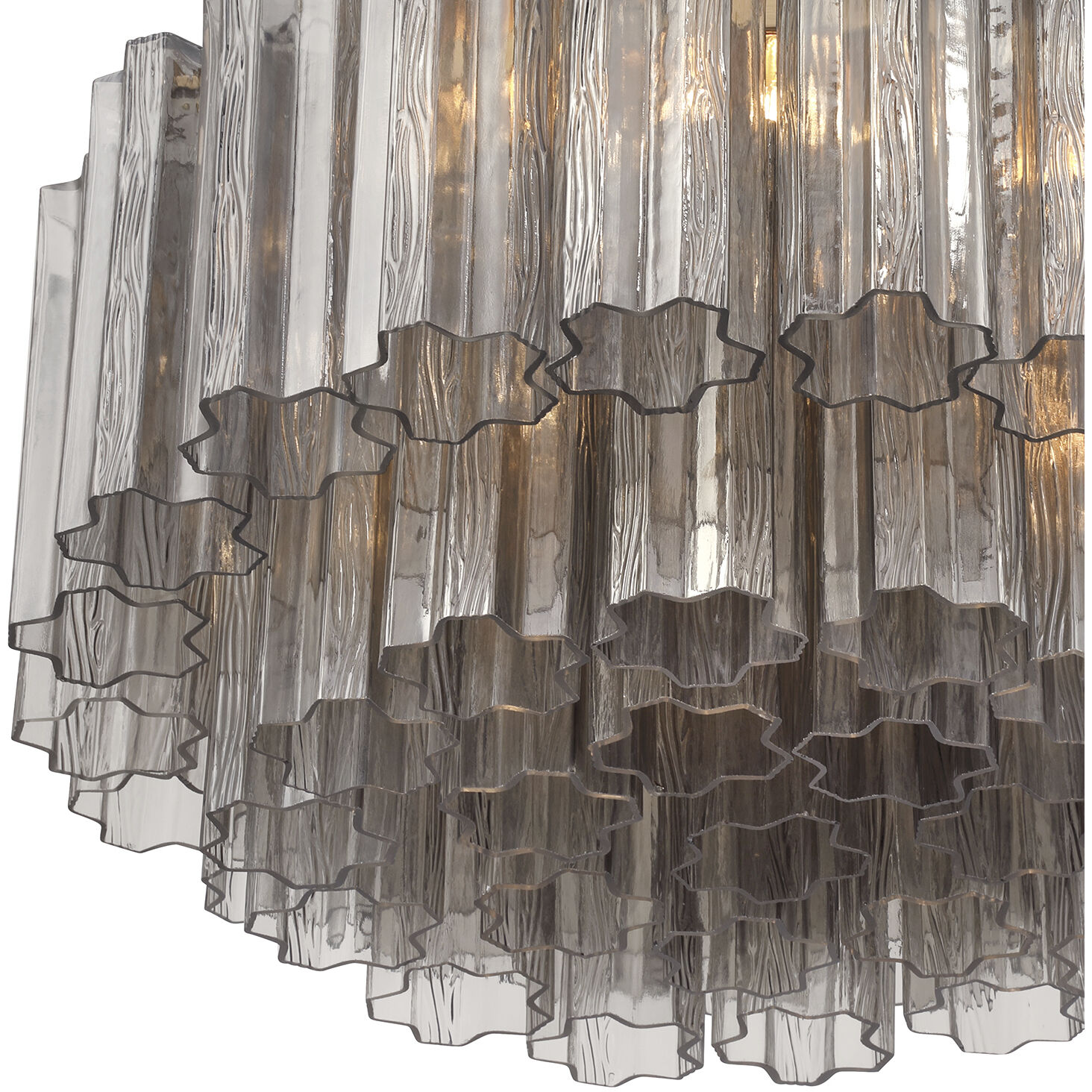 Addis 7 Light 22.25 inch Aged Brass Flush Mount Ceiling Light in Smoke