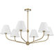Xavier 6 Light 40 inch Vibrant Gold Chandelier Ceiling Light in Vibrant Gold and White