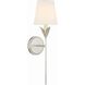 Broche Sconce Wall Light in Antique Silver