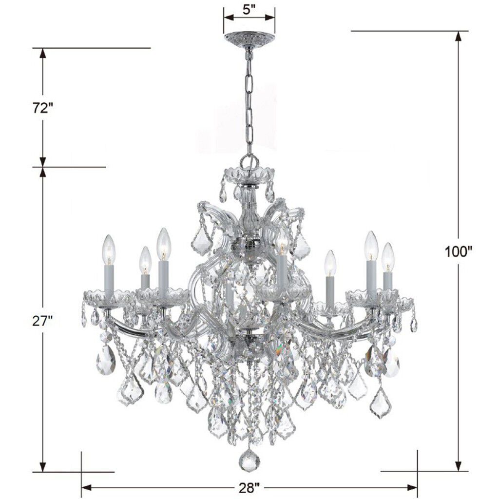 Maria Theresa 9 Light 28 inch Polished Chrome Chandelier Ceiling Light in Clear Swarovski Strass
