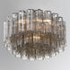 Addis 7 Light 22.25 inch Polished Chrome Flush Ceiling Light in Tronchi Glass Smoke