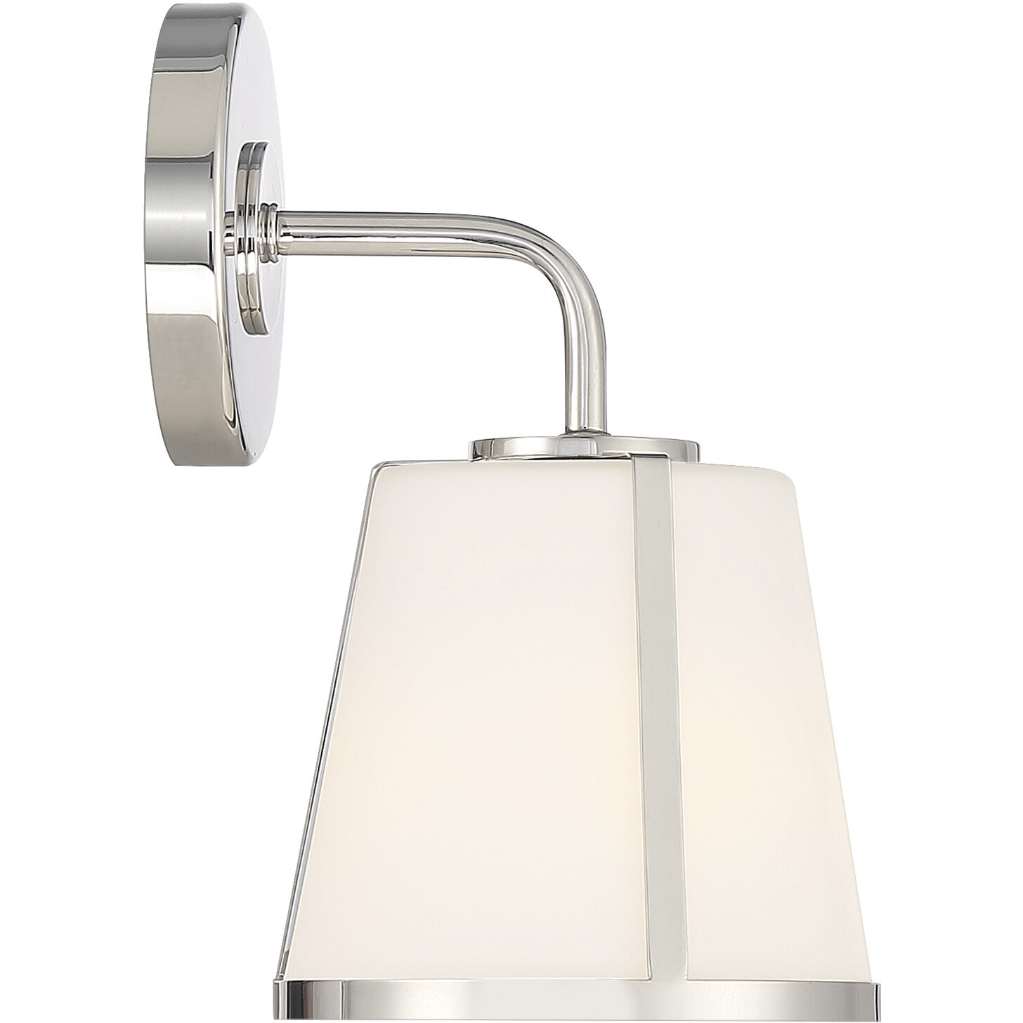 Fulton Bath Sconce Wall Light in Polished Nickel, White
