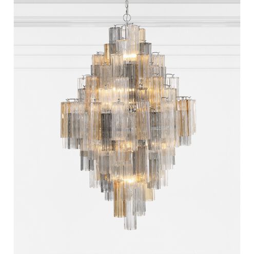 Addis 20 Light 31.5 inch Polished Chrome Chandelier Ceiling Light in Tronchi Glass Autumn