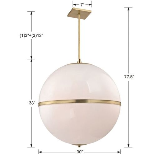 Truax 4 Light 30 inch Aged Brass Pendant Ceiling Light