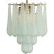 Ollie 4 Light 14.25 inch Aged Brass Semi Flush Ceiling Light in Sand Glass Green