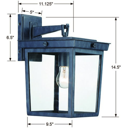 Belmont 1 Light 14 inch Graphite Outdoor Sconce