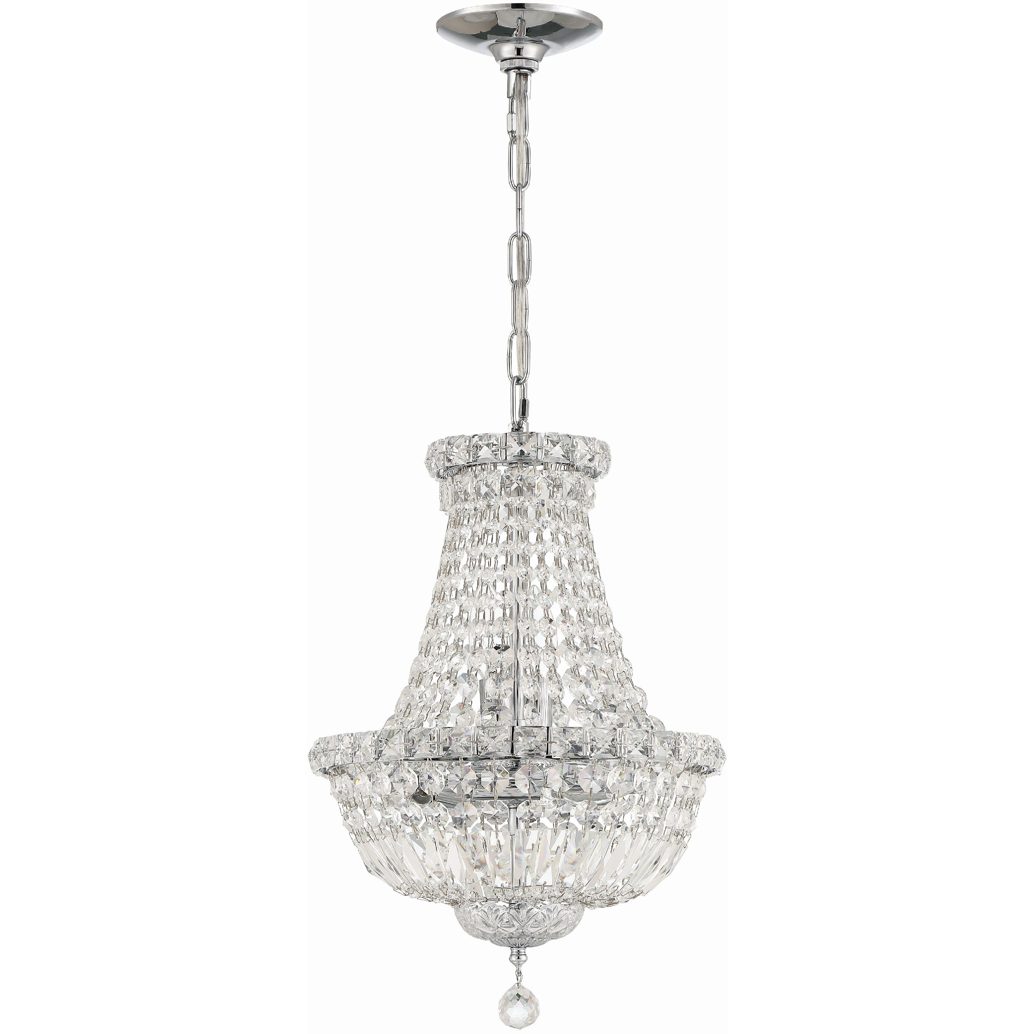 Roslyn 5 Light 12 inch Polished Chrome Mini Chandelier Ceiling Light