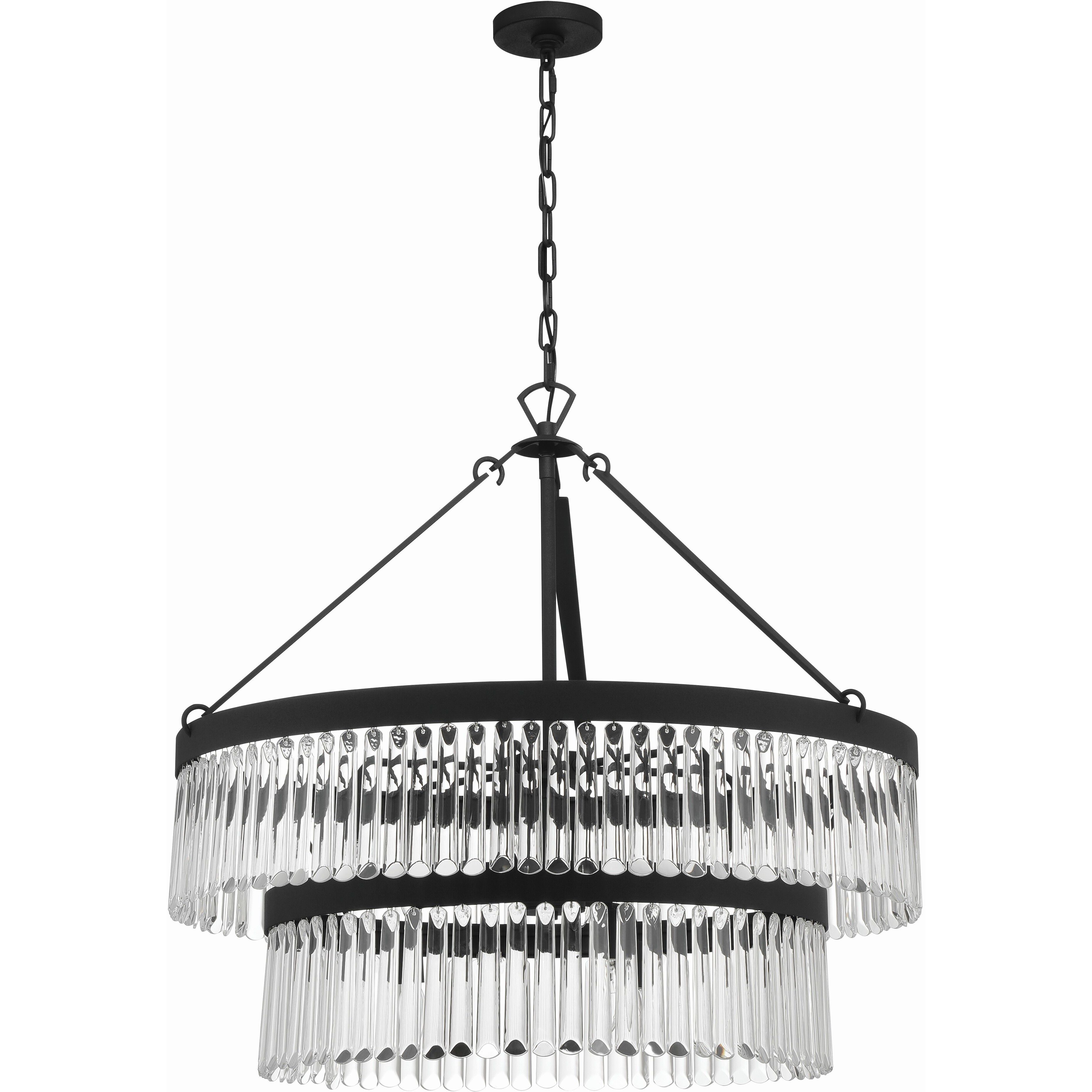 Emory 9 Light 32 inch Black Forged Chandelier Ceiling Light