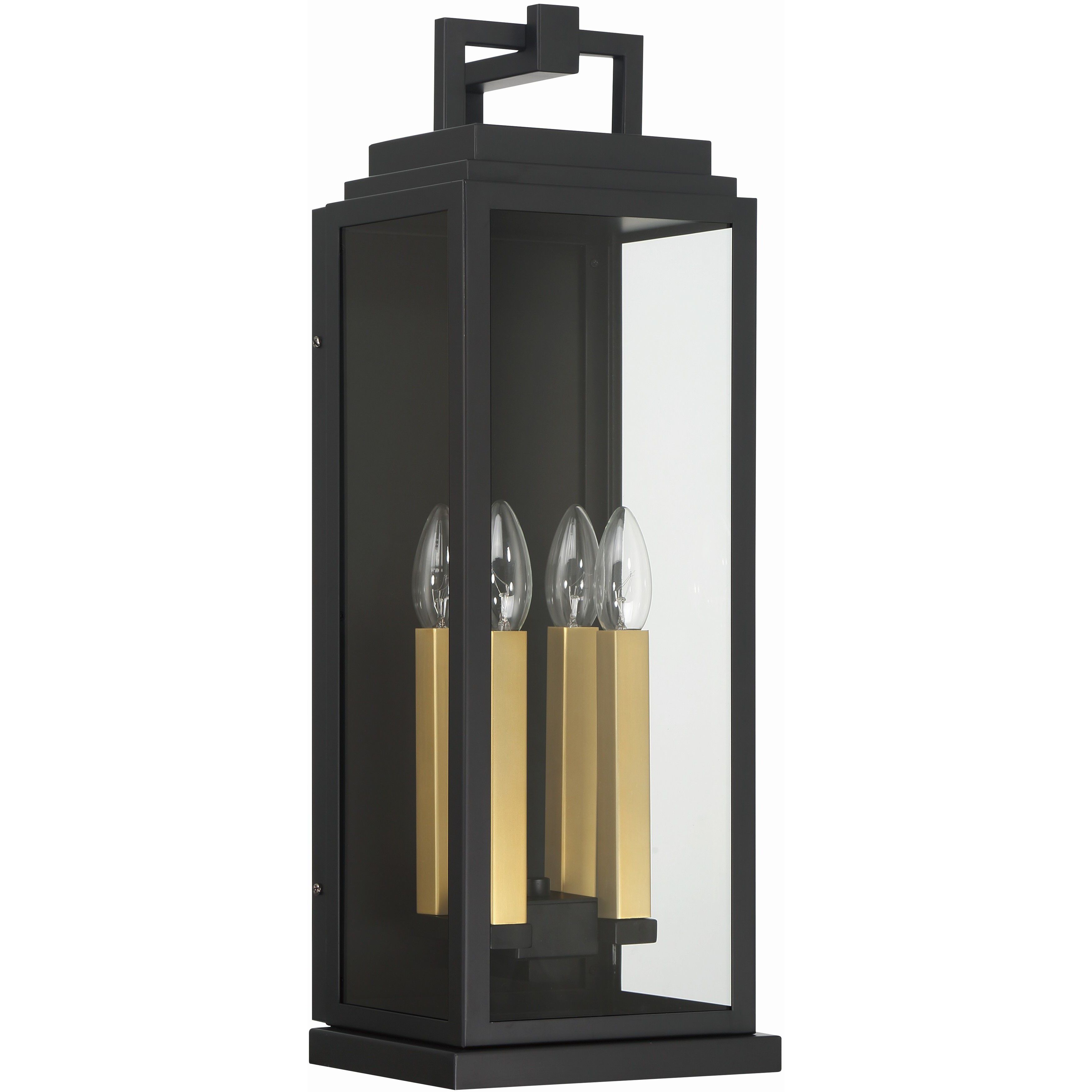 Aspen 4 Light 22.5 inch Matte Black Outdoor Sconce