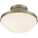 Xander 1 Light 12.25 inch Vibrant Gold Flush Ceiling Light in Vibrant Gold and Blue