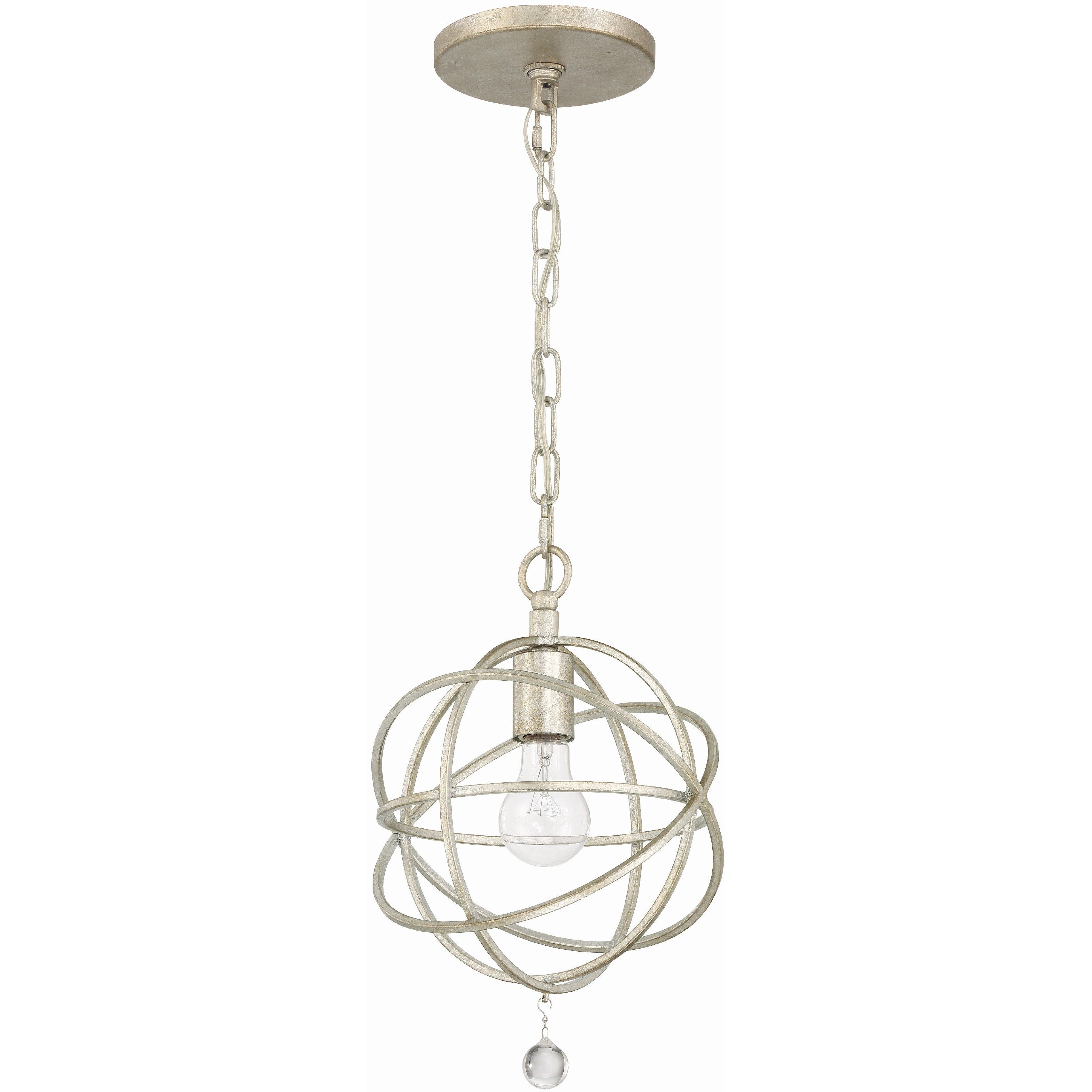 Solaris 1 Light 9 inch Olde Silver Mini Pendant Ceiling Light