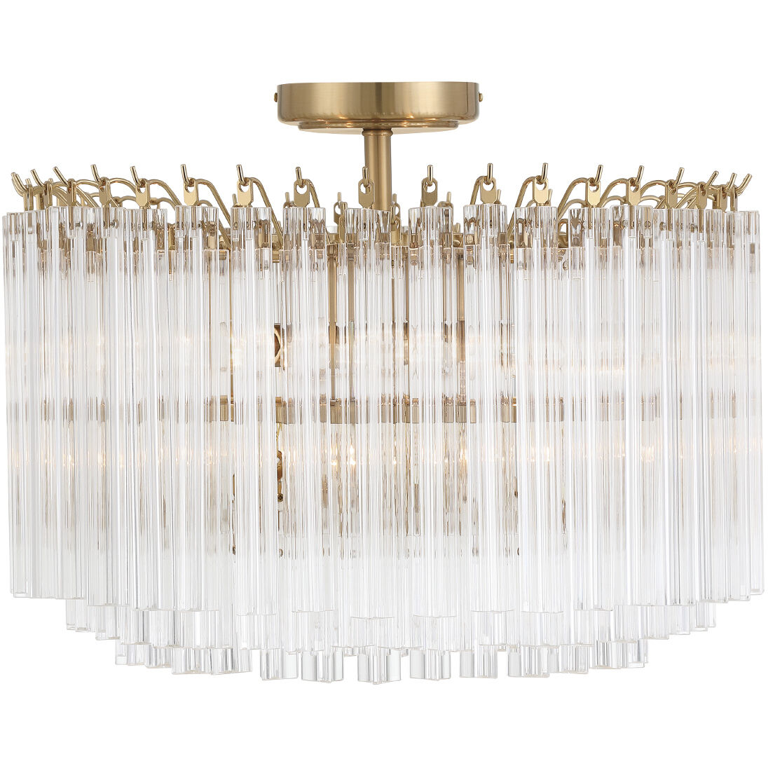 Lofton 5 Light 18 inch Aged Brass Semi Flush Ceiling Light