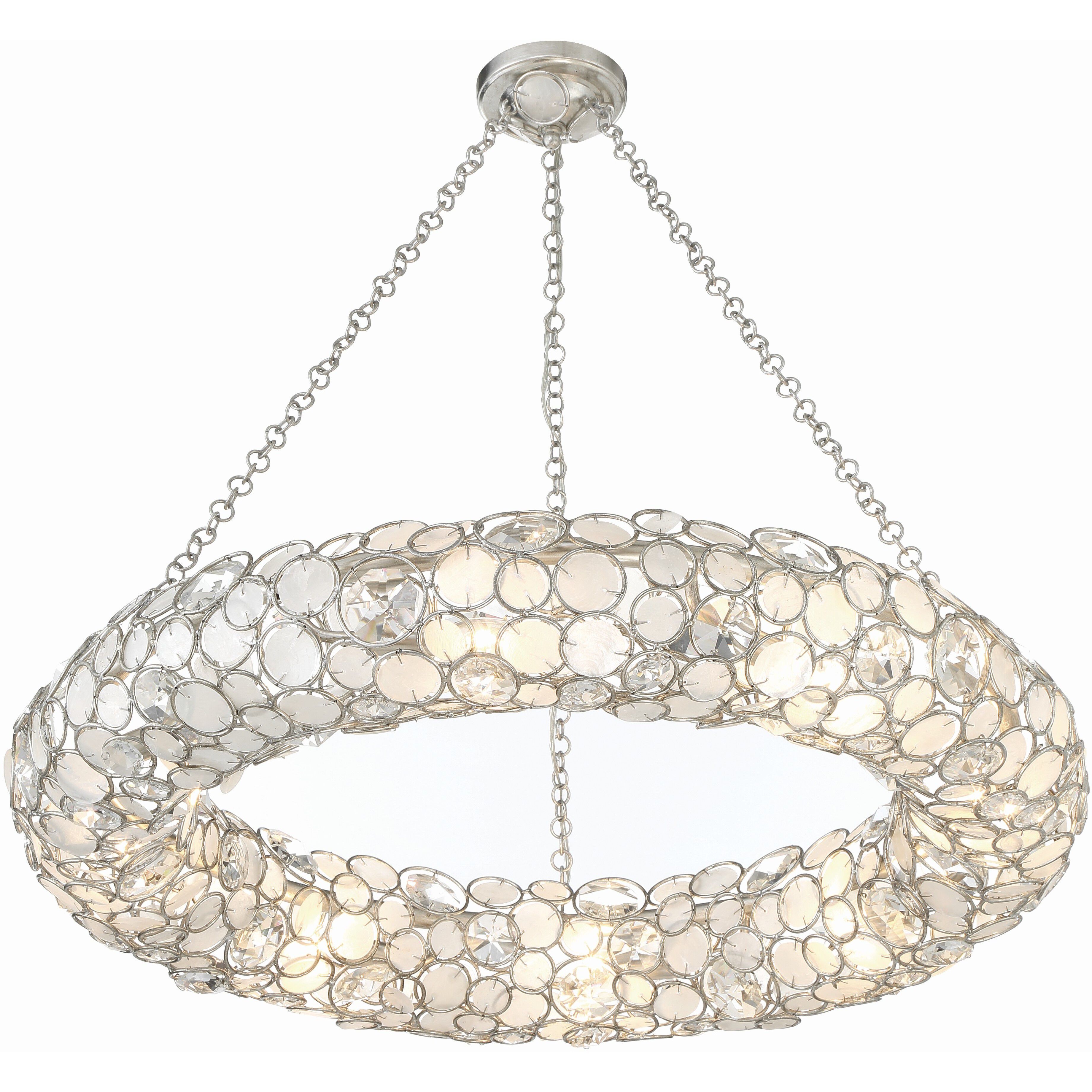 Palla 8 Light 32 inch Antique Silver Chandelier Ceiling Light