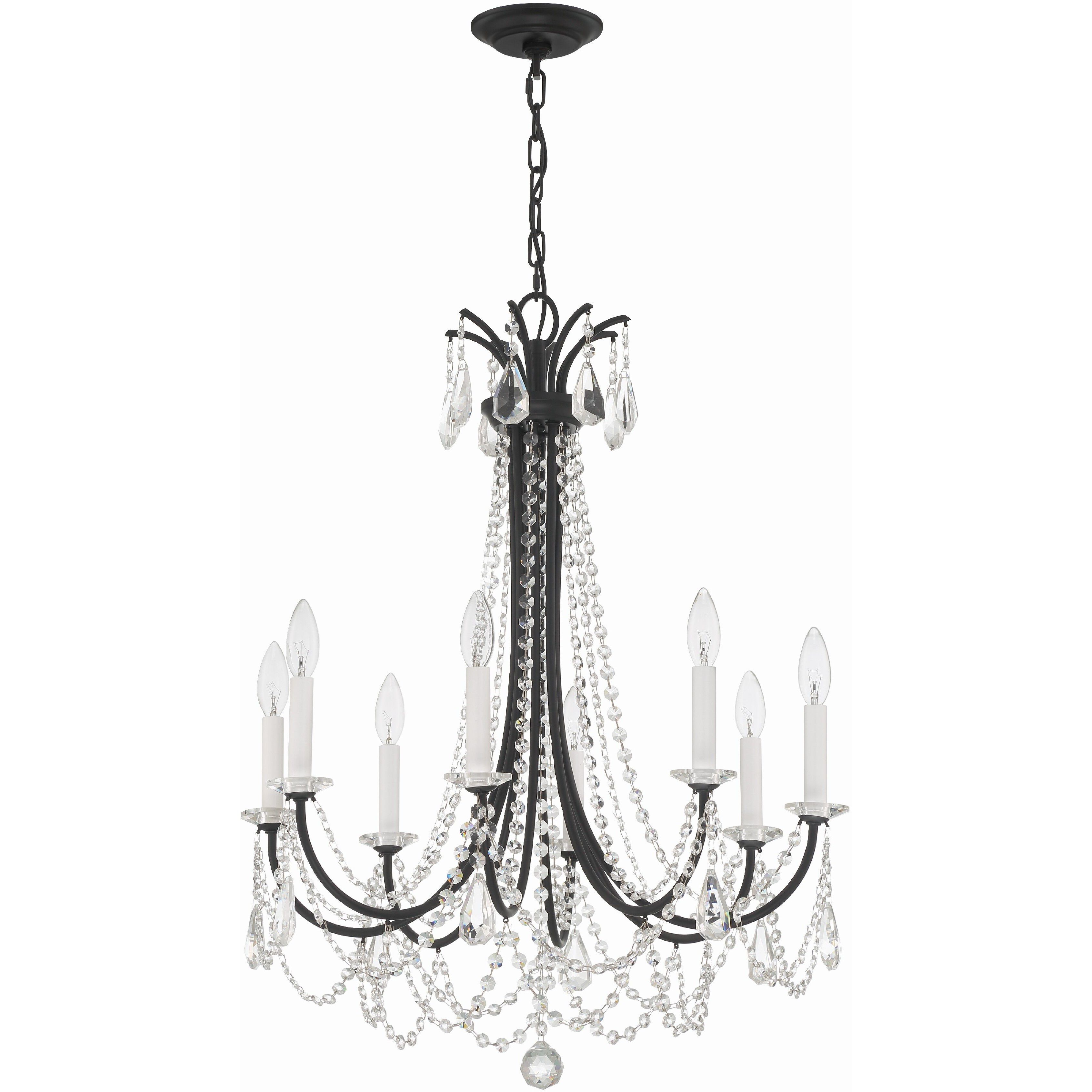 Karrington 8 Light 26 inch Matte Black Chandelier Ceiling Light