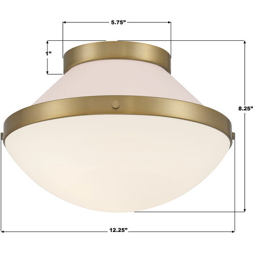 Xander 1 Light 12.25 inch Vibrant Gold and Blush Flush Mount Ceiling Light