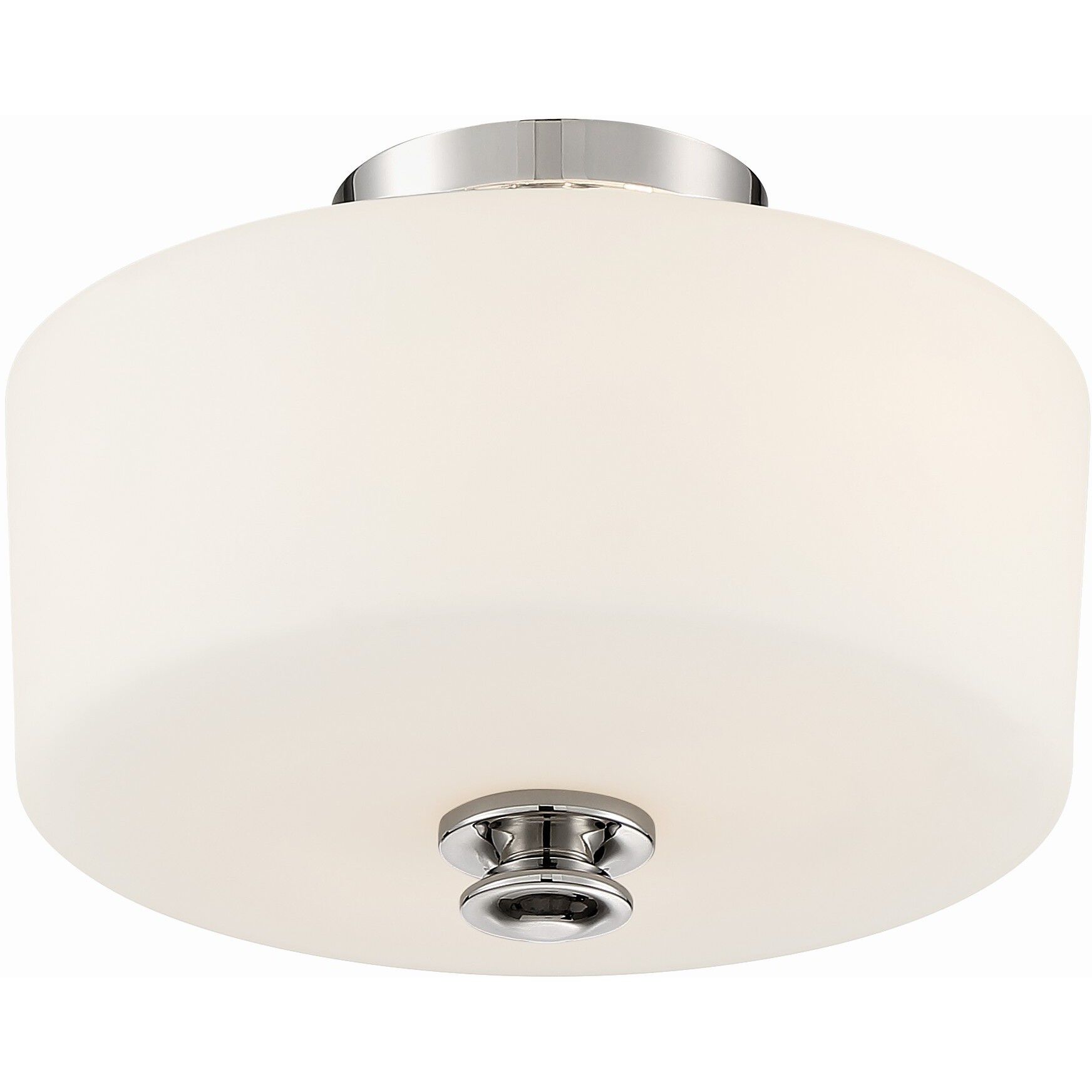 Travis 2 Light 12.5 inch Polished Nickel Semi Flush Ceiling Light