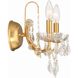 Filmore Sconce Wall Light in Clear Swarovski Strass, Antique Gold