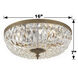 Westbury 3 Light 16 inch Olde Brass Flush Ceiling Light in Clear Hand Cut