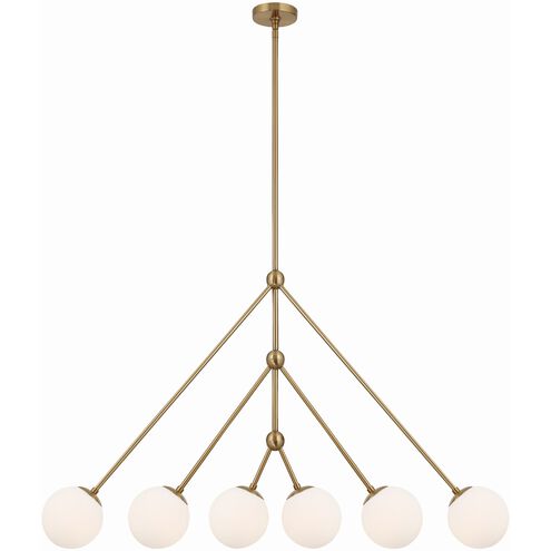 Omni 6 Light 46.5 inch Aged Brass Chandelier Ceiling Light