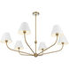Xavier 6 Light 48 inch Vibrant Gold and White Chandelier Ceiling Light