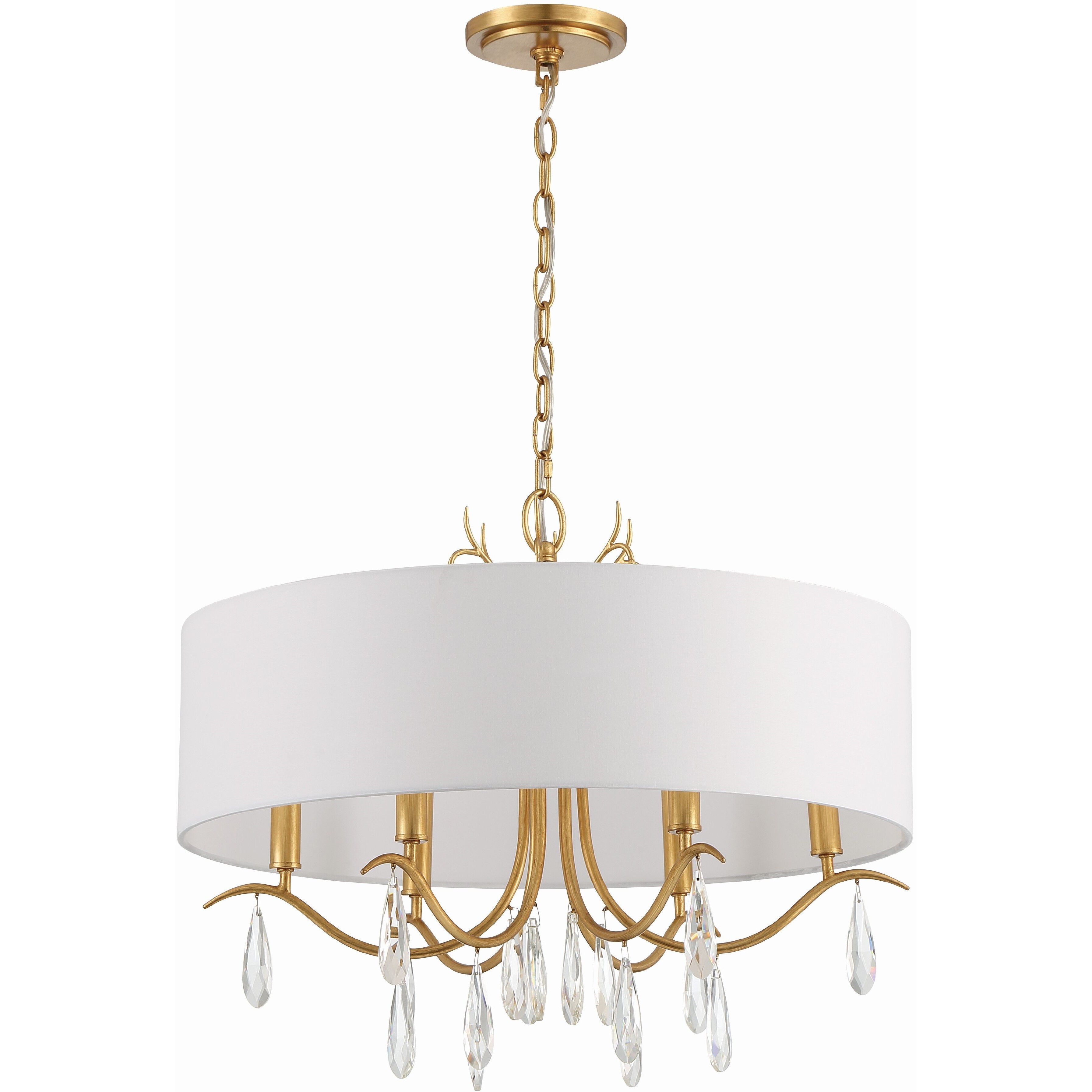 Rollins 6 Light 24 inch Antique Gold Chandelier Ceiling Light